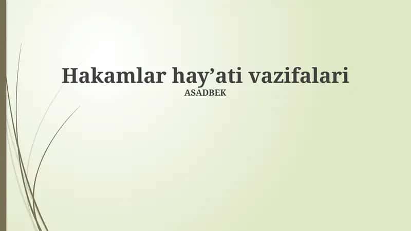 Hakamlar hayʼati vazifalari