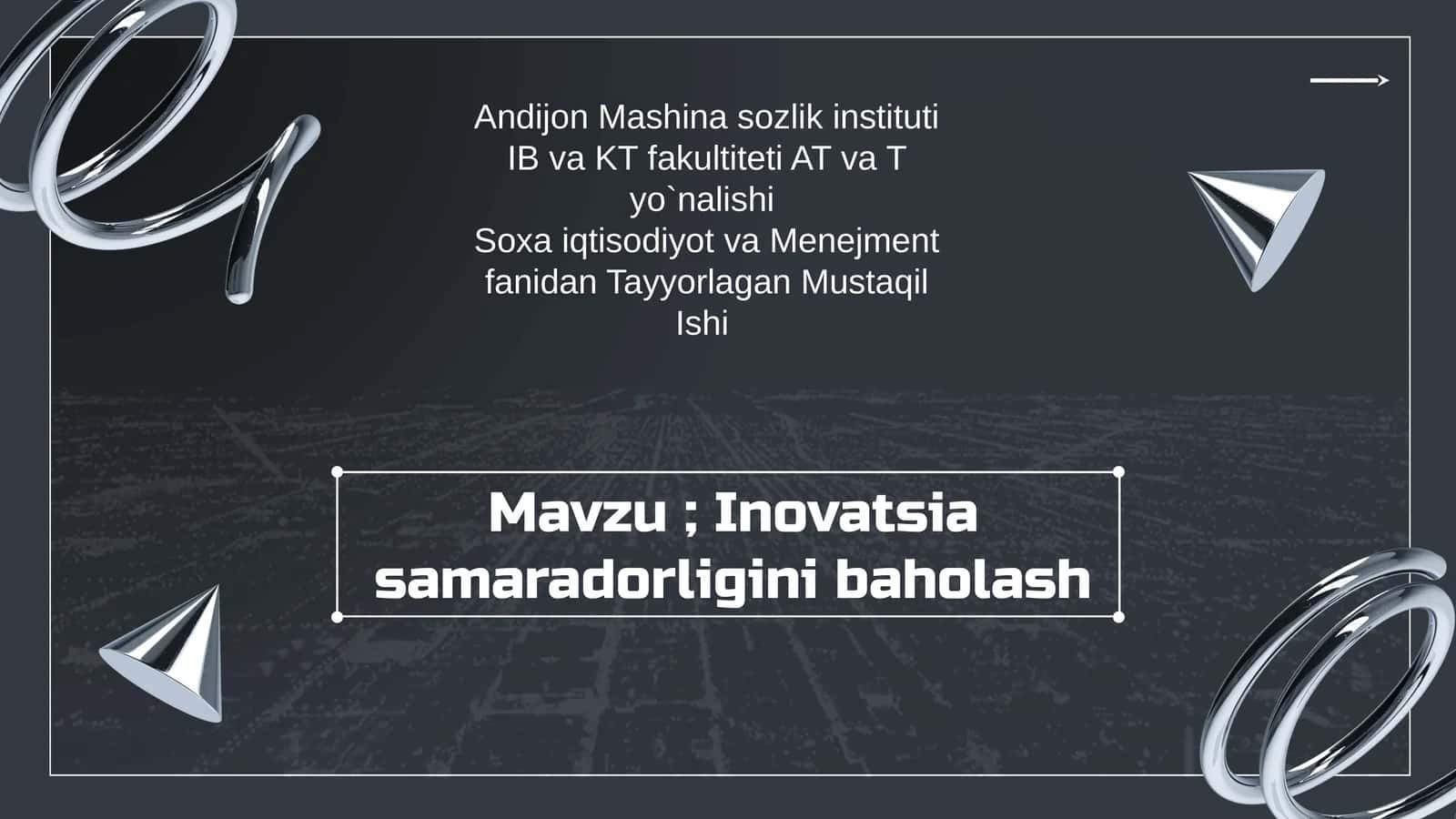 Inovatsiya Samaradorligini Baholash