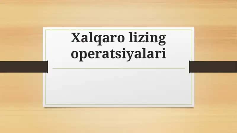 Xalqarolizing operatsiyalari