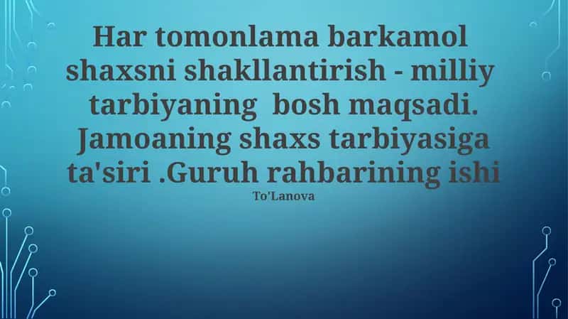 Guruh rahbarining ishi