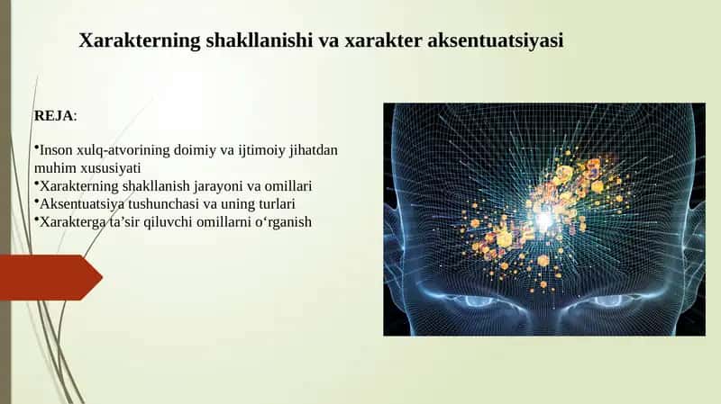Xarakterning shakllanishi va xarakter aksentuatsiyasi
