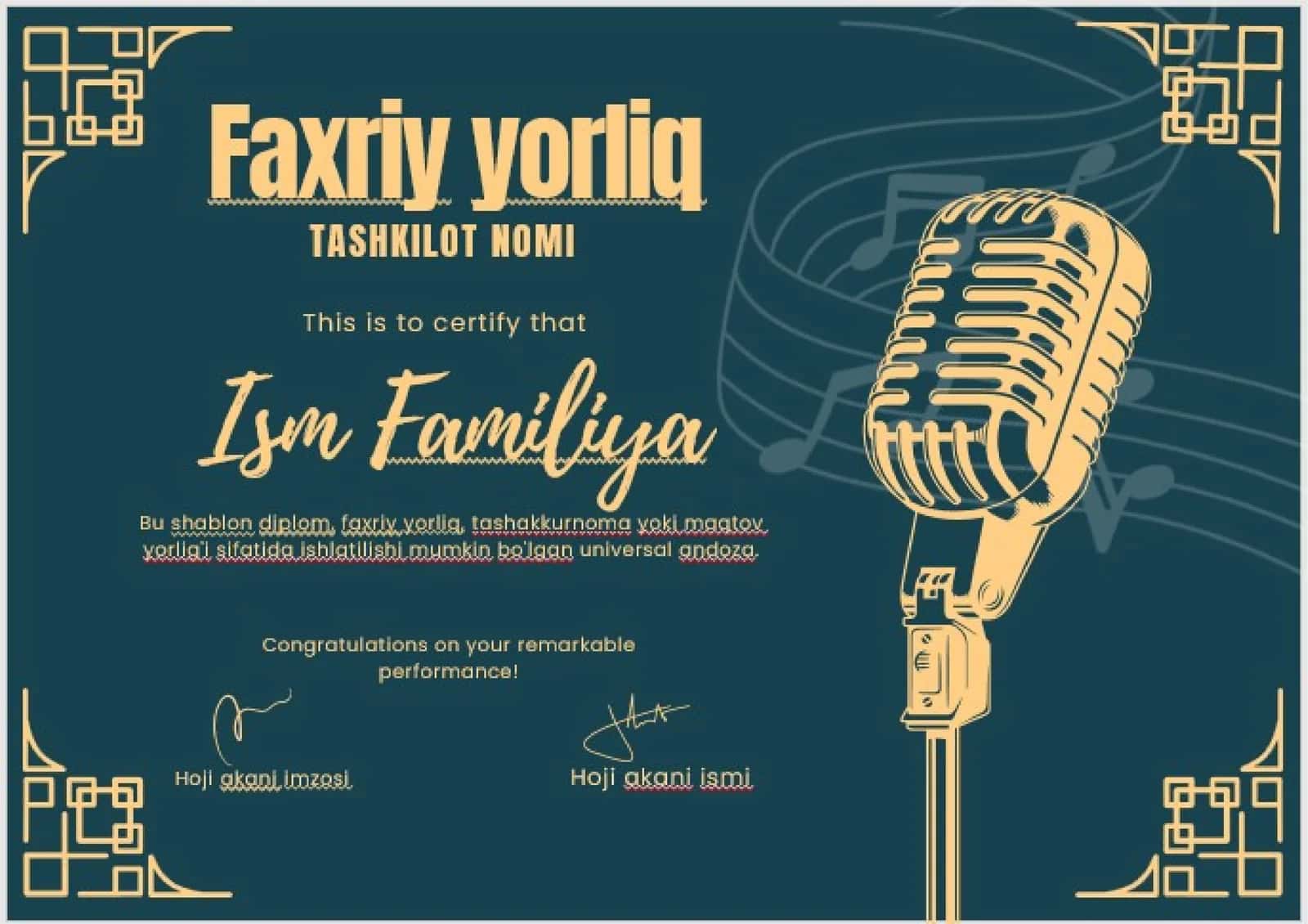 Faxriy yorliq