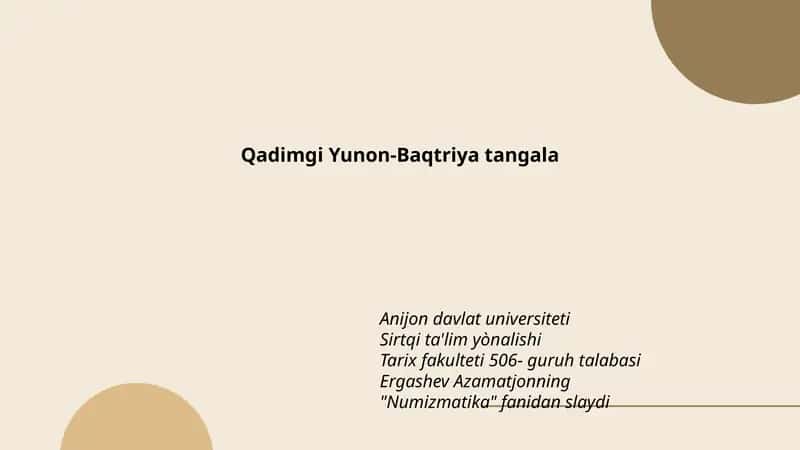 Qadimgi Yunon-Baqtriya tangala