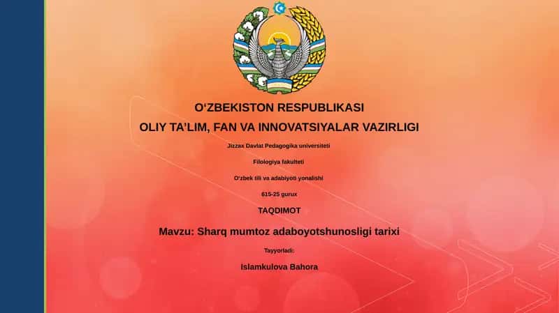 Sharq mumtoz adaboyotshunosligi tarixi