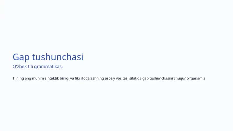 Gap tushunchasi