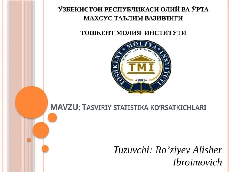 Tasviriy statistika ko’rsatkichlari