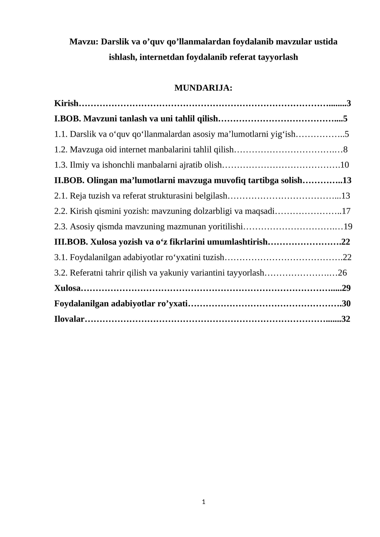 Darslik va o’quv qo’llanmalardan foydalanib mavzular ustida ishlash, internetdan foydalanib referat tayyorlash