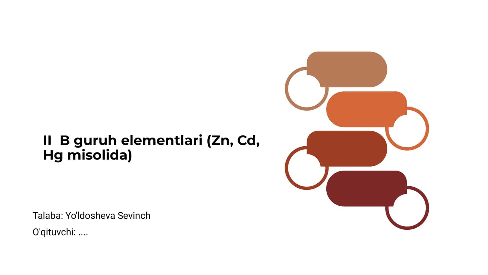 II B guruh elementlari (Zn, Cd, Hg misolida)