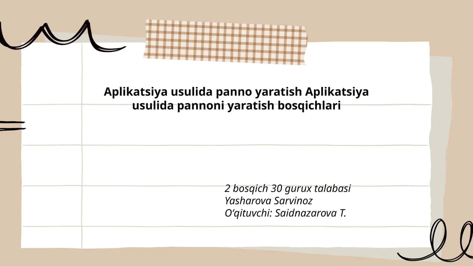 Aplikatsiya usulida panno yaratish