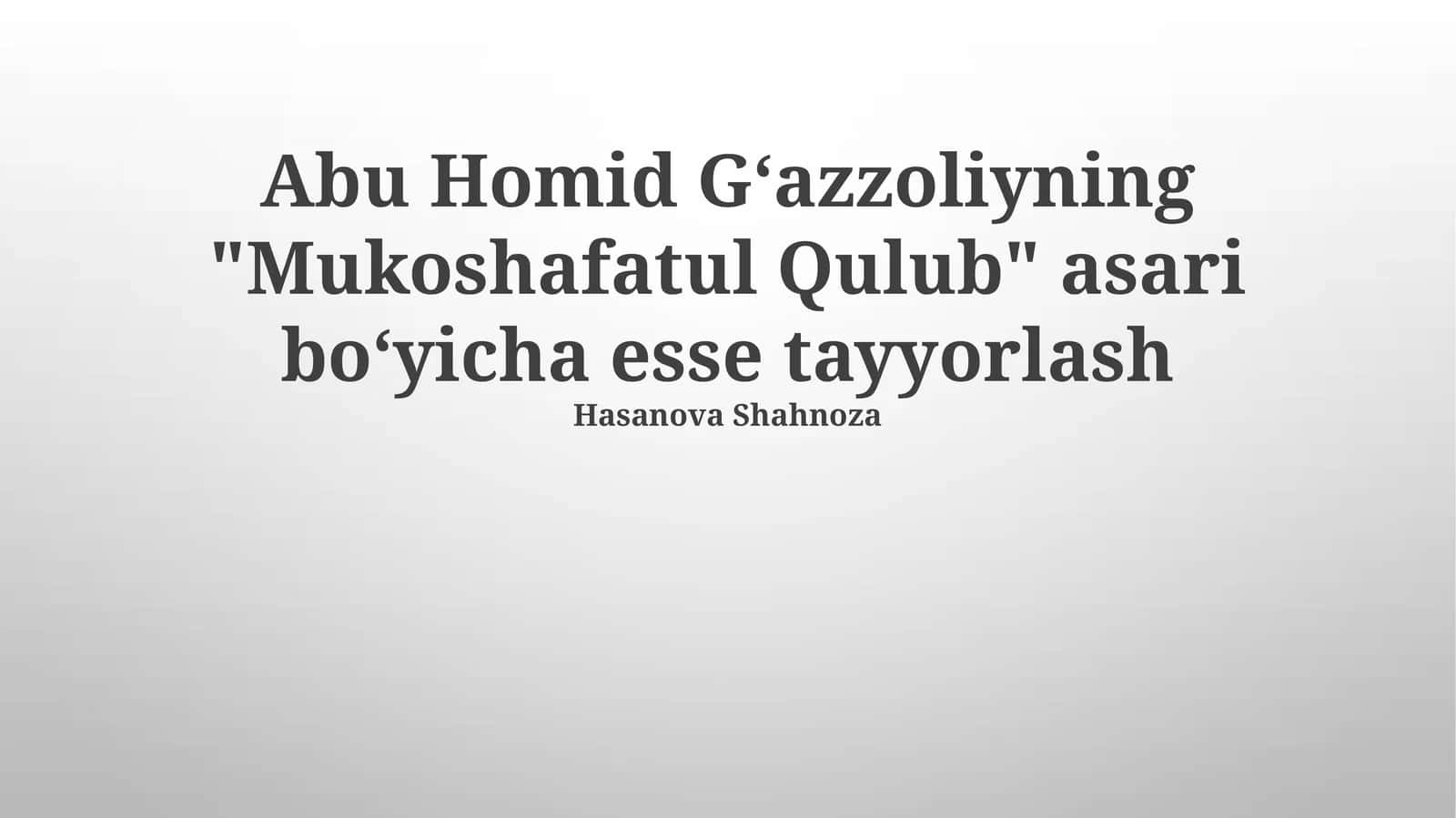 Mukoshafatul Qulub
