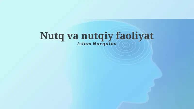 Nutq terapiyasi