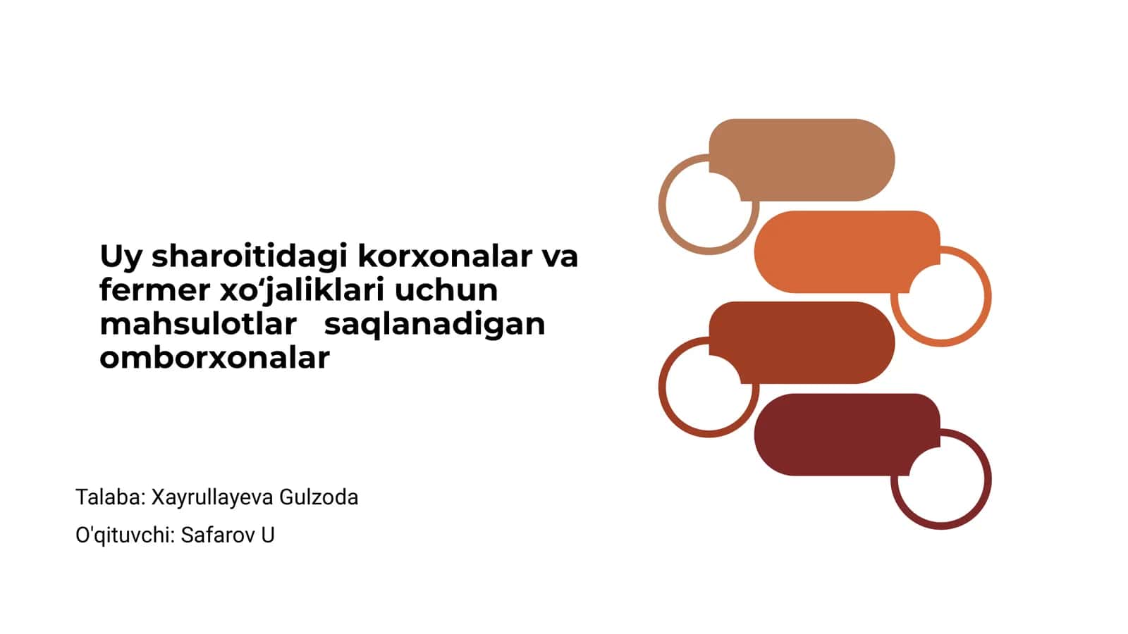 Uy sharoitidagi korxonalar va fermer xoʻjaliklari uchun mahsulotlar saqlanadigan omborxonalar