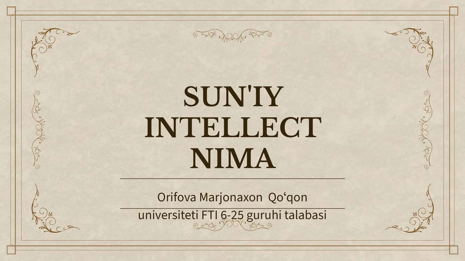 Sun'iy intellekt nima