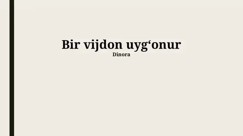 Bir vijdon uygʻonur