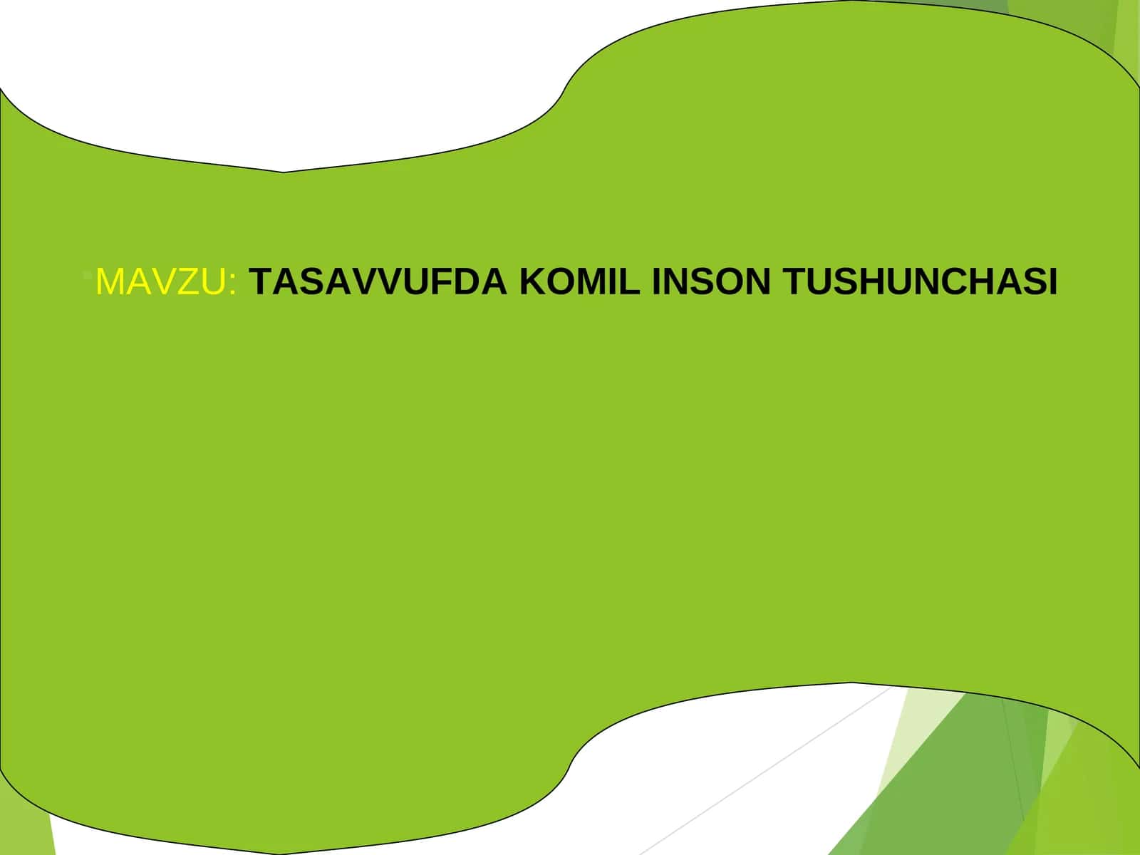 TASAVVUFDA KOMIL INSON TUSHUNCHASI