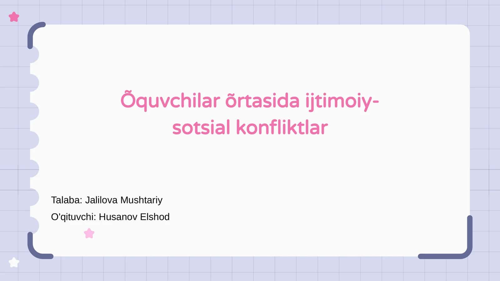 Õquvchilar õrtasida ijtimoiy-sotsial konfliktlar