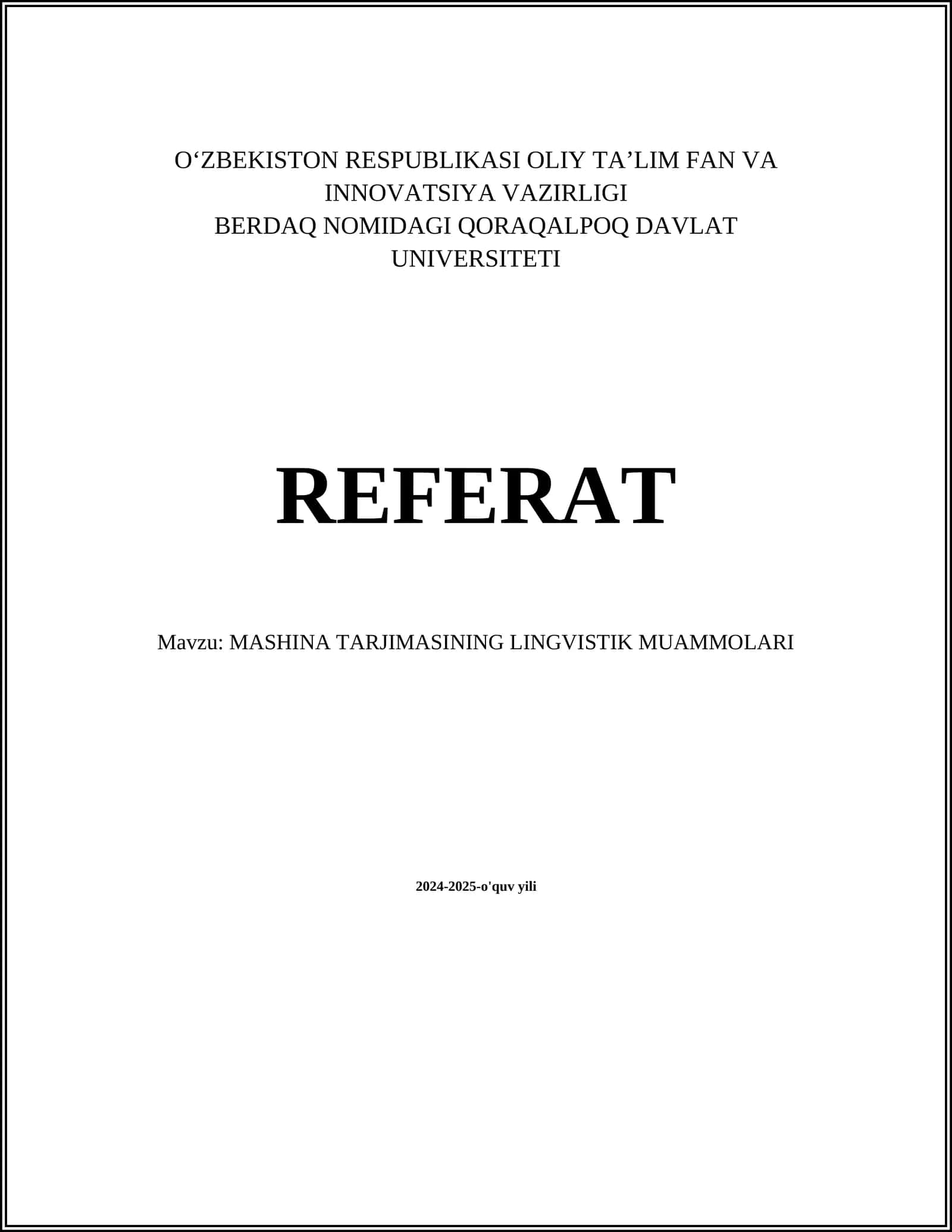 Mashina tarjimasining lingvistik muammolari