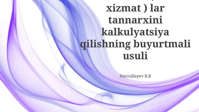 Amaldagi Xarajatga Qo'shilgan Narxlash