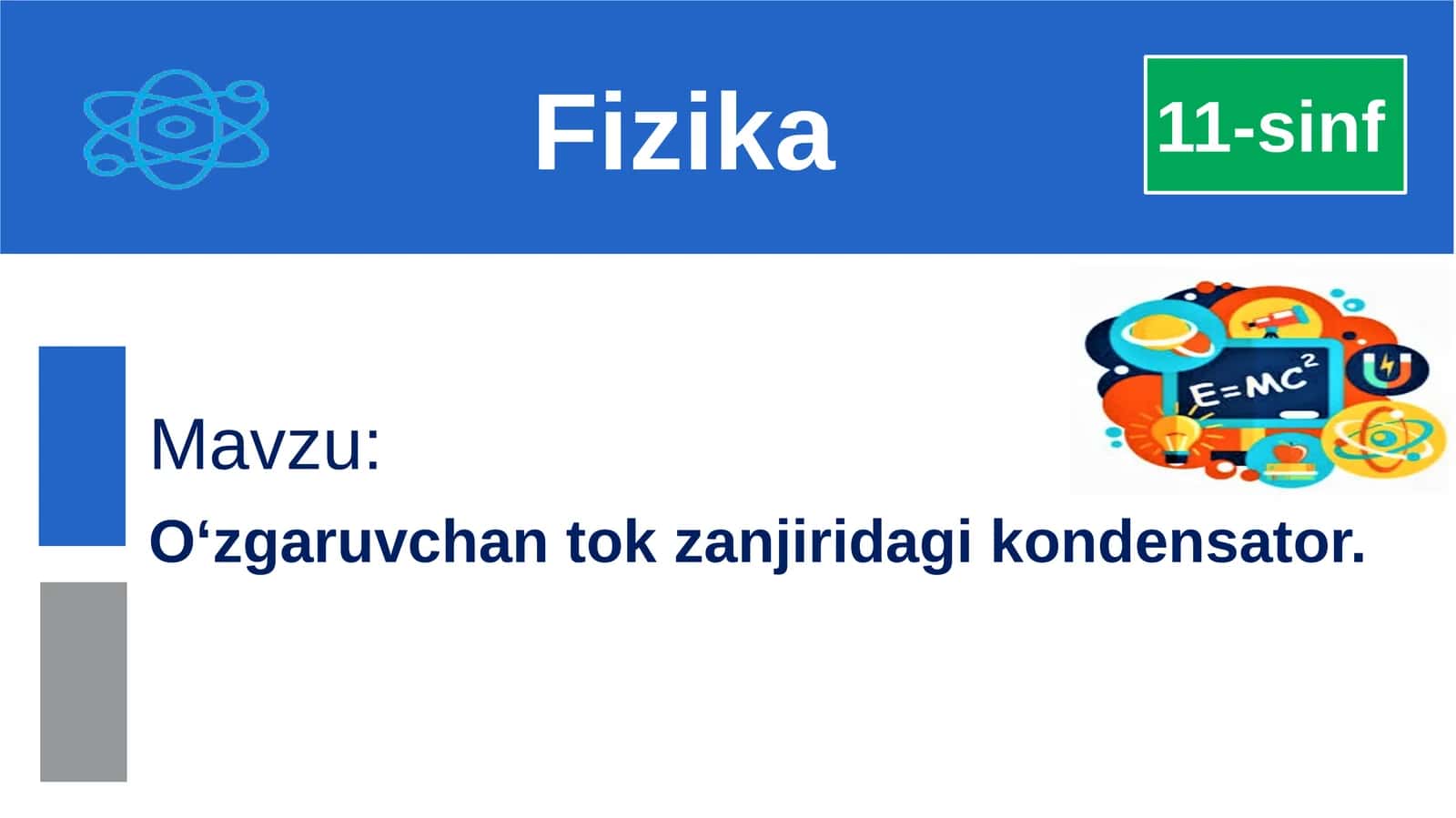 O‘zgaruvchan tok zanjiridagi kondensator