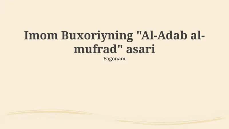Al-Adab al-Mufrad