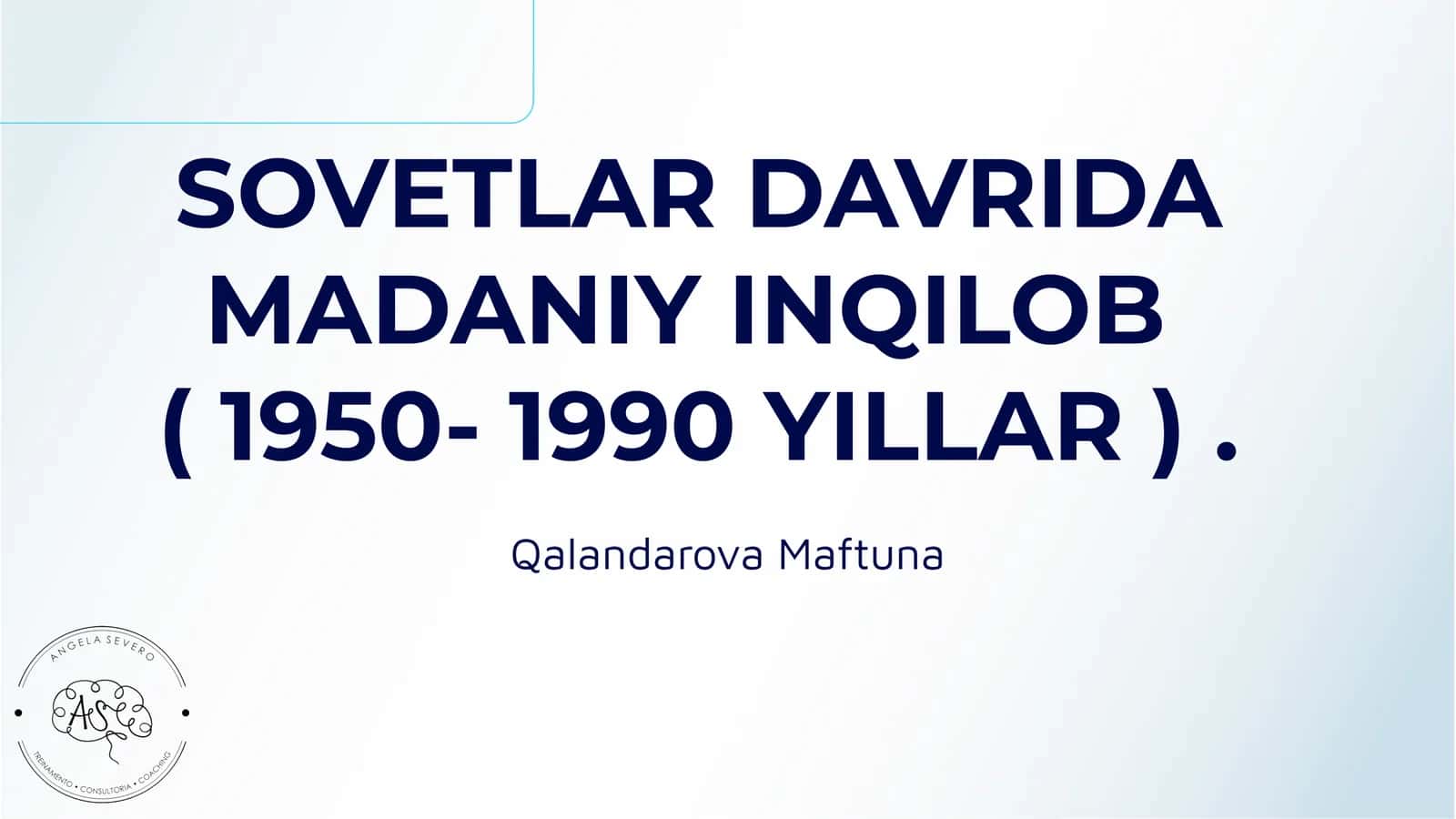 Sovetlar Davrida Madaniy Inqilob ( 1950- 1990 Yillar )