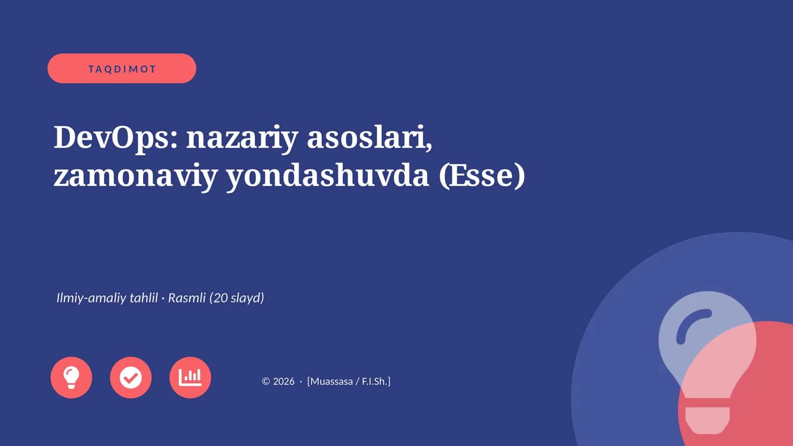 DevOps: nazariy asoslari, zamonaviy yondashuvda (Esse)
