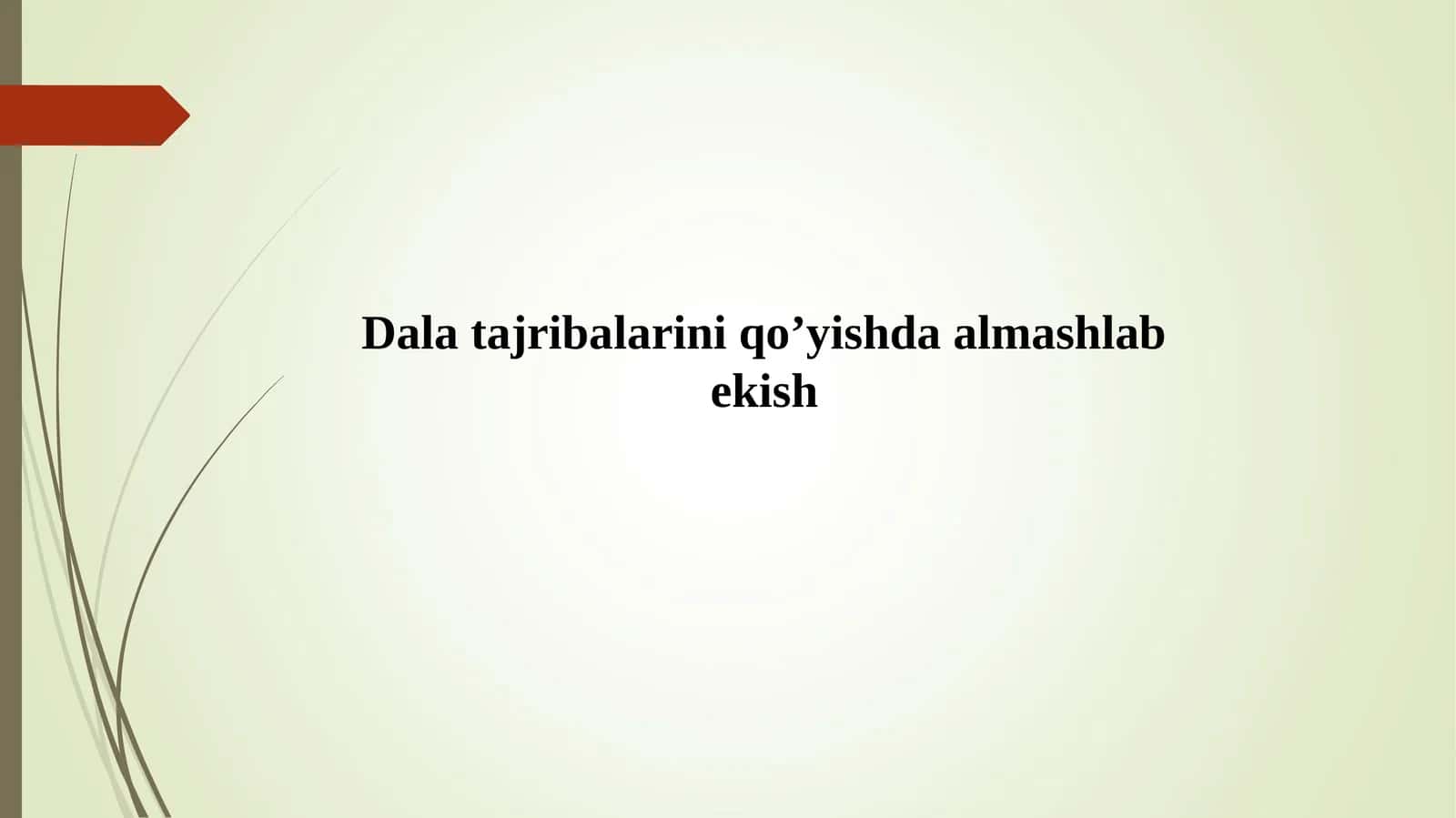 Almashlab ekish tizimlari