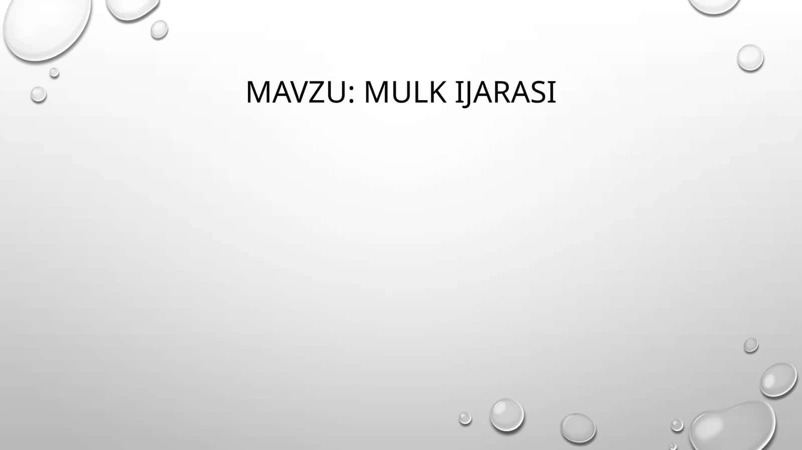 Mulk Ijarasi