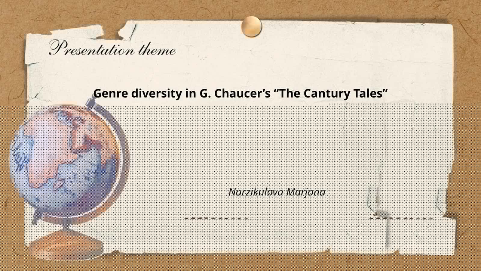 Genre diversity in G. Chaucer’s “The Cantury Tales”