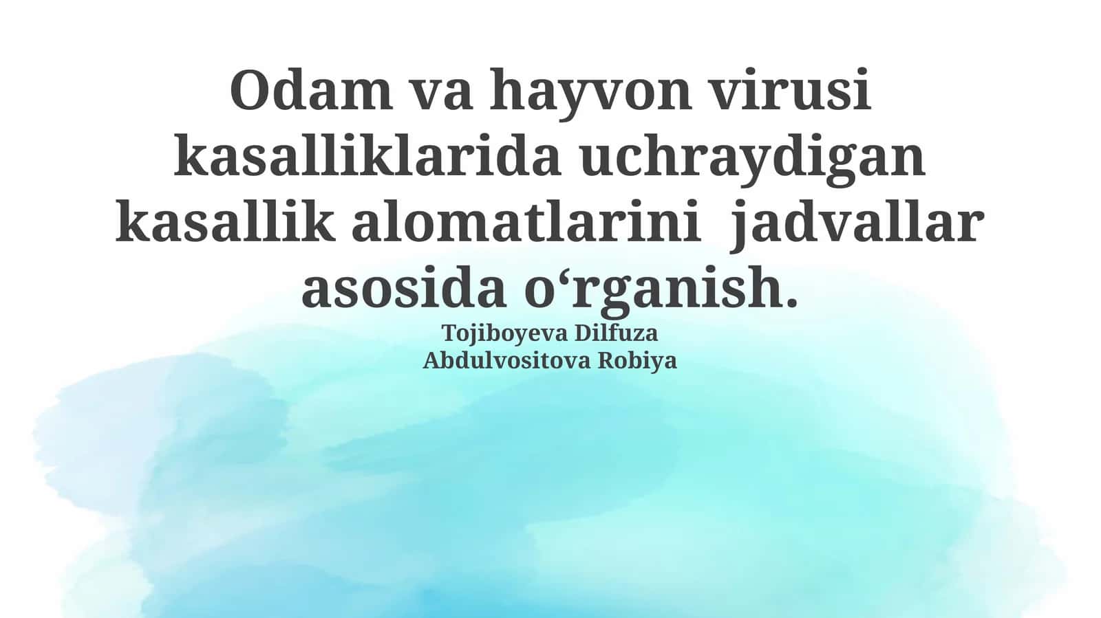 Odam va hayvon viral kasalliklari belgilari jadvali: ahamiyati va tuzilishi