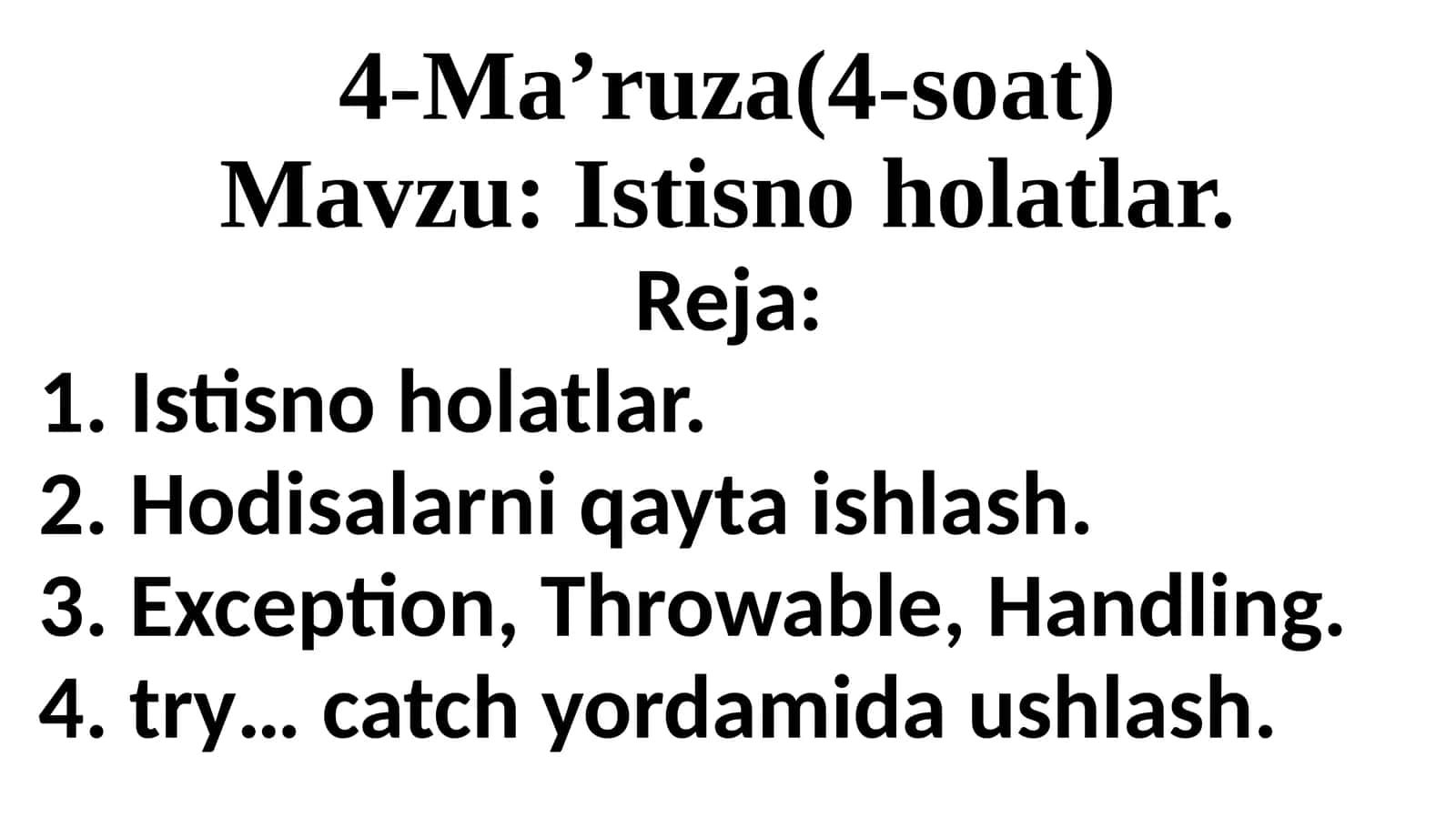 Istisno holatlar c#
