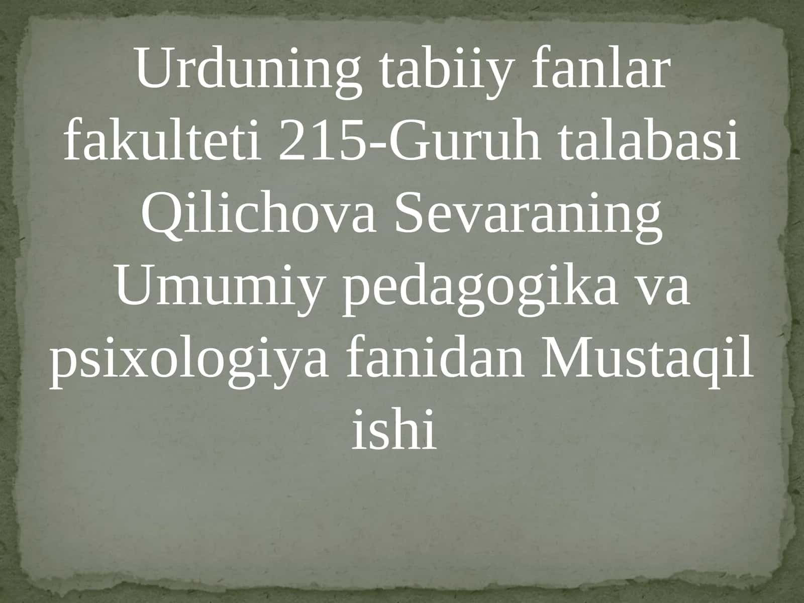 Xotirahaqidaumumiytushuncha