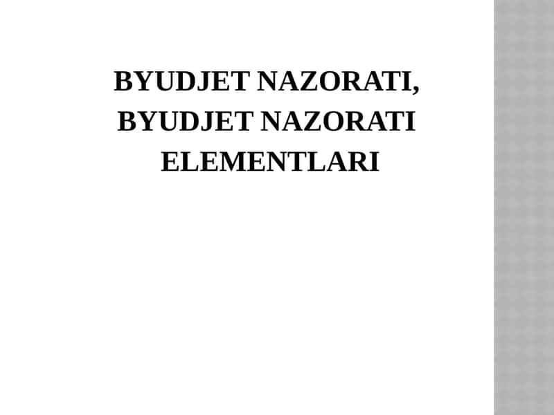 Byudjet nazorati