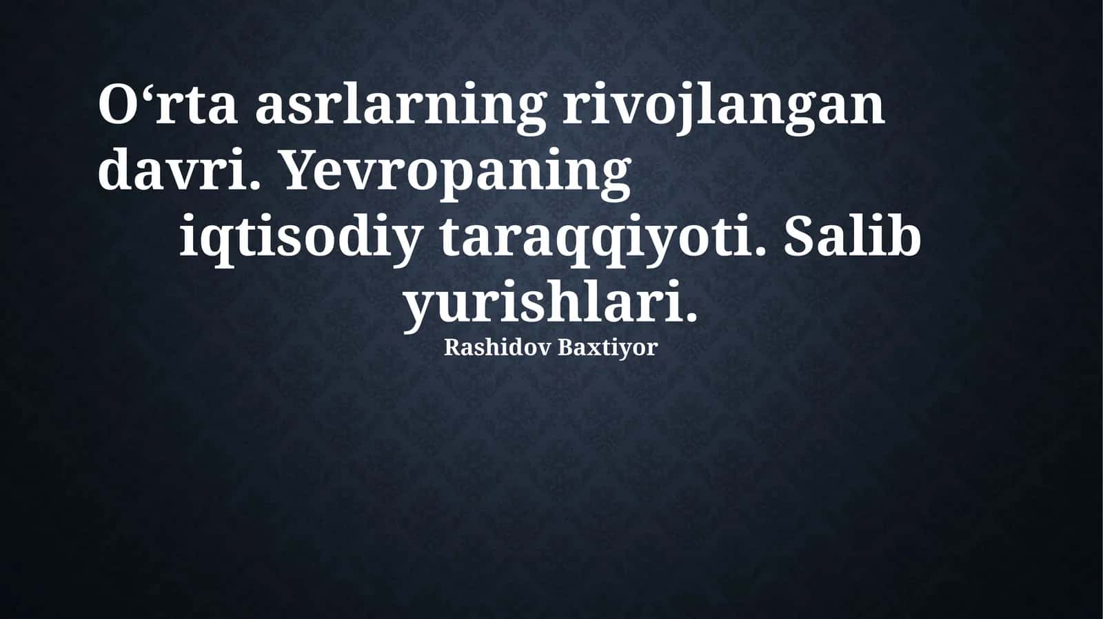 Xoch yurishlari va Yevropaning oʻzgarishi