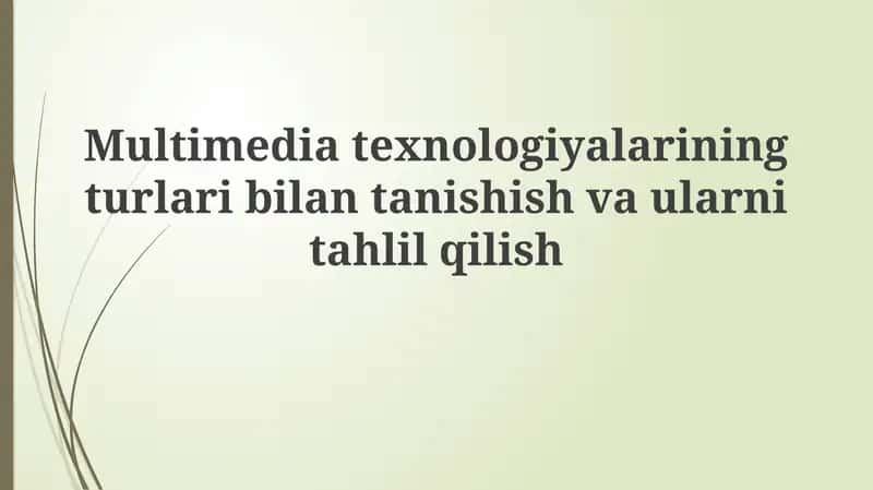 Multimedia Texnologiyalari