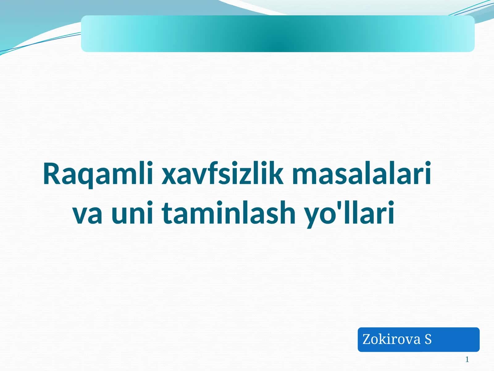 Raqamli xavfsizlik masalalari va uni taminlash yo'llari
