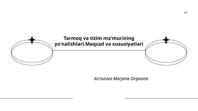 Tarmoq va tizim ma'murining yo'nalishlari.Maqsad va xususiyatlari