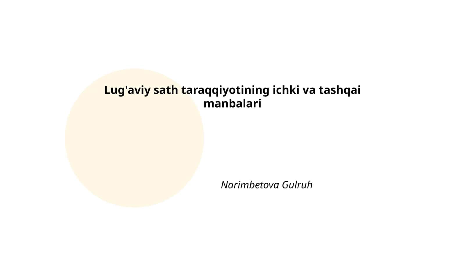Ichki morfologik jarayonlar orqali lug'aviy yangilanish