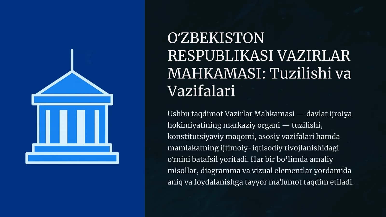 VAZIRLAR MAHKAMASI: Tuzilishi va Vazifalari