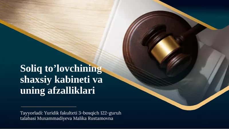 Soliq to’lovchining shaxsiy kabineti va uning afzalliklari