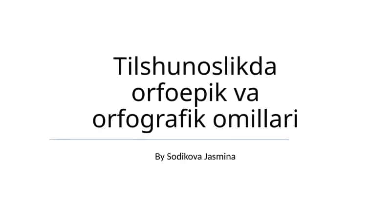 Tilshunoslikda orfoepik va orfografik omillari