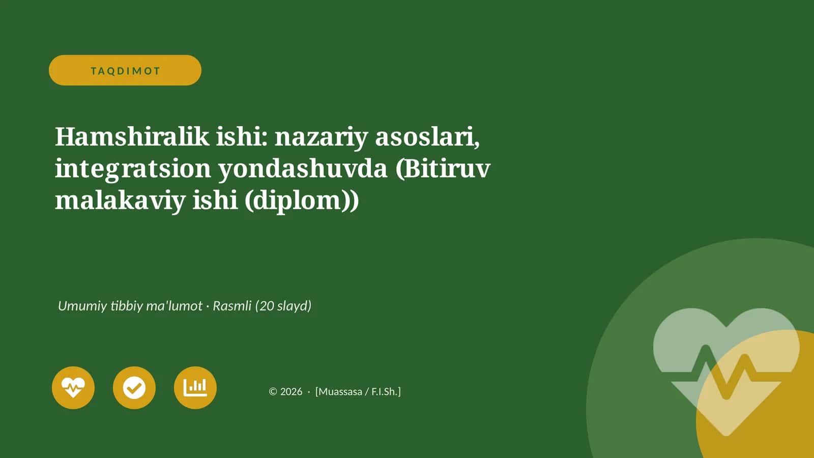Hamshiralik ishi: nazariy asoslari, integratsion yondashuvda (Bitiruv malakaviy ishi (diplom))