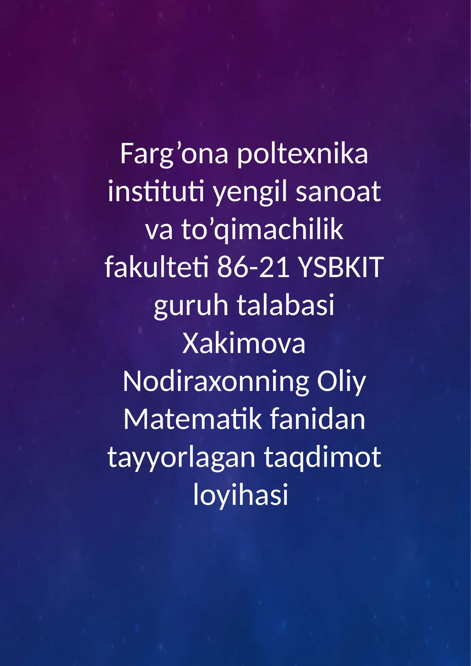 Tasodifiymiqdorlar va ularning turlari