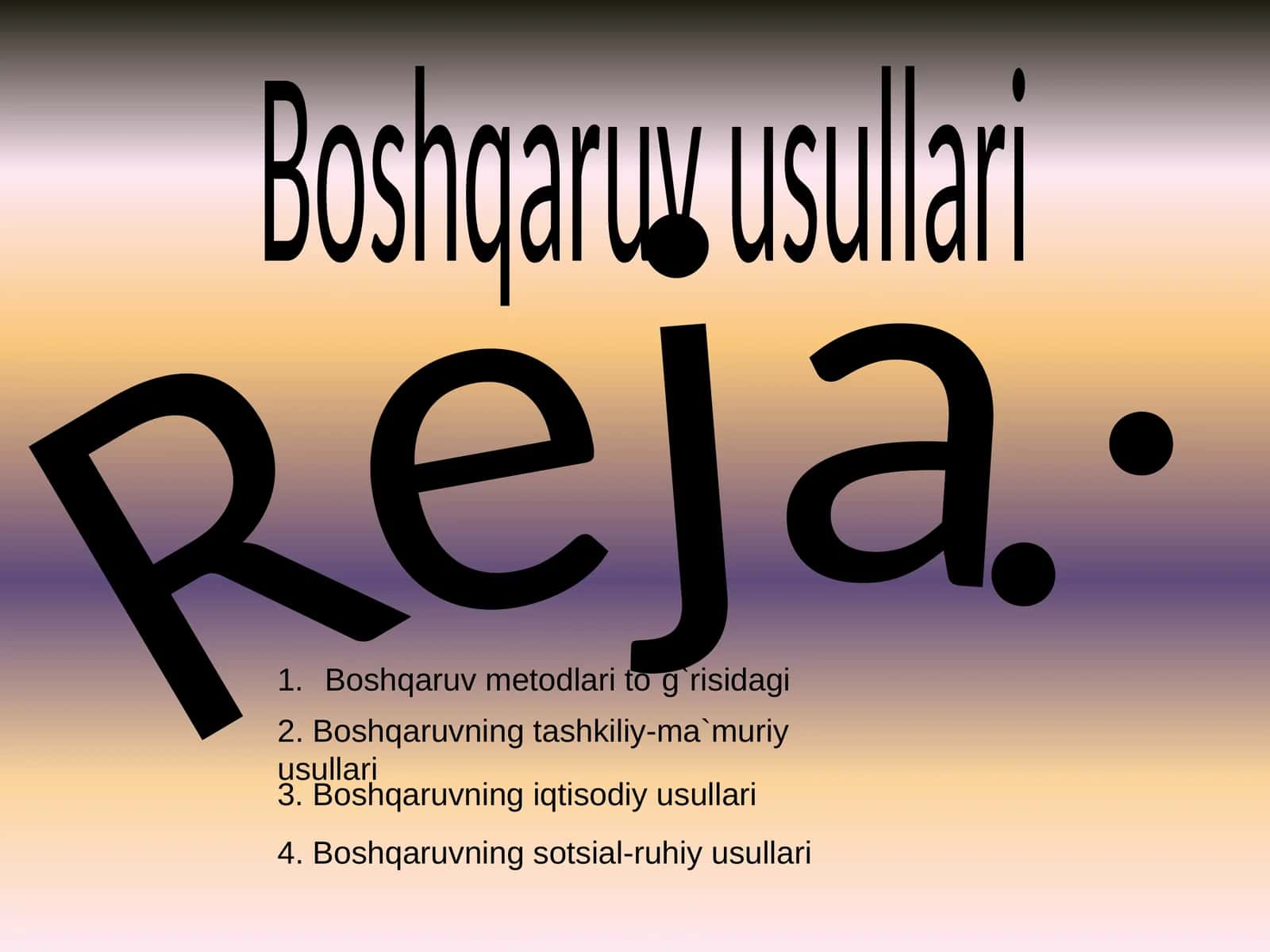 Boshqaruv usullari