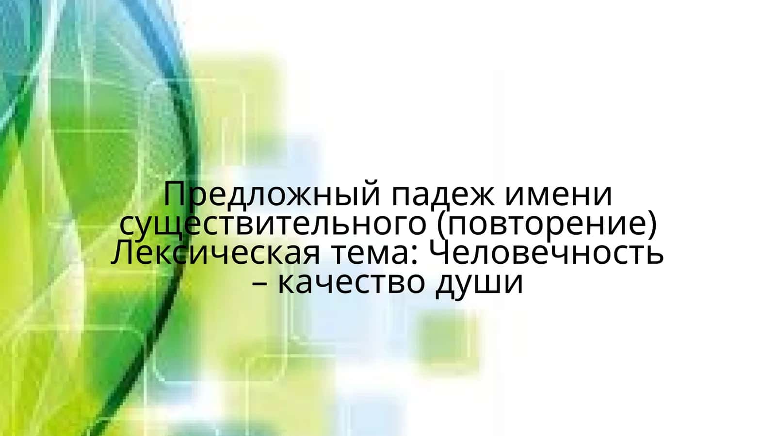Предложный падеж имени существительного
