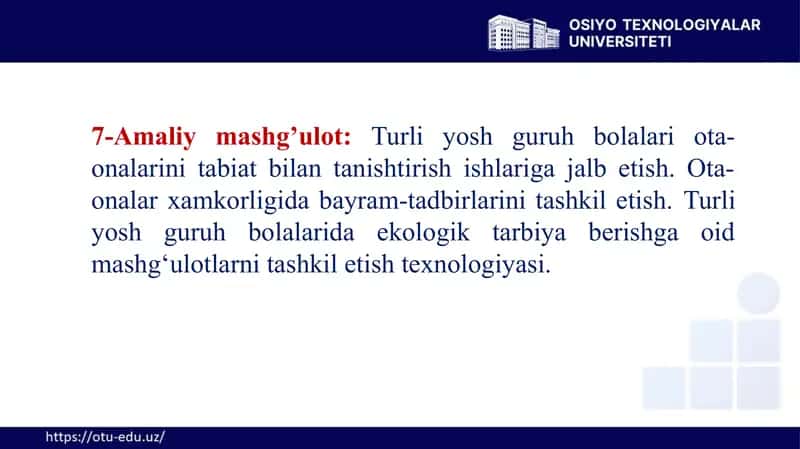 Turliyosh guruh bolalari otа-onalarni tabiat bilan tanishtirish