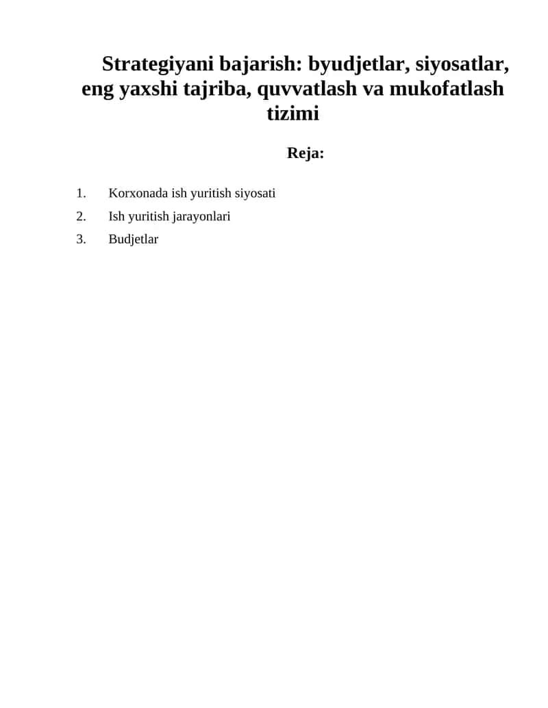 Korxona Strategiyasi