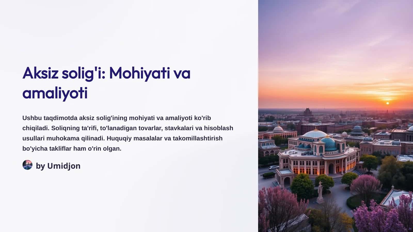 Aksiz solig'i: Mohiyati va amaliyoti