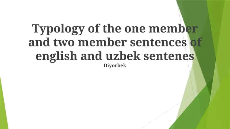 Sentences in English and Uzbek