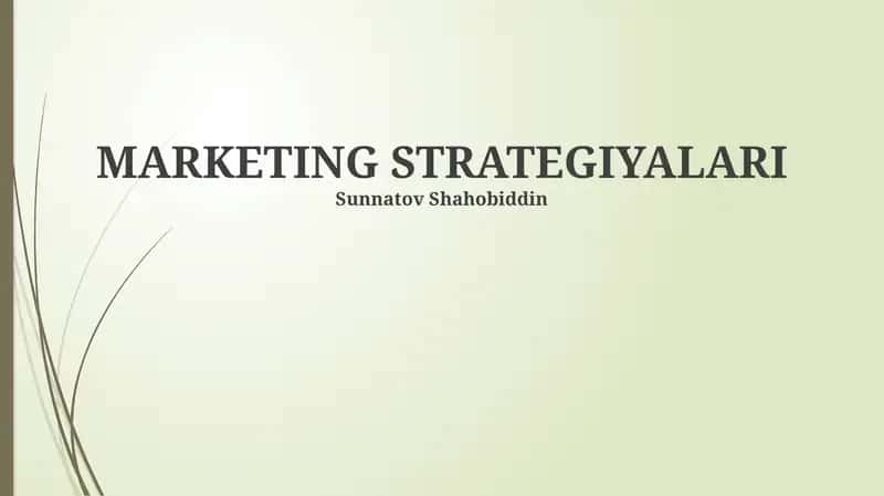 MARKETING STRATEGIYALARI